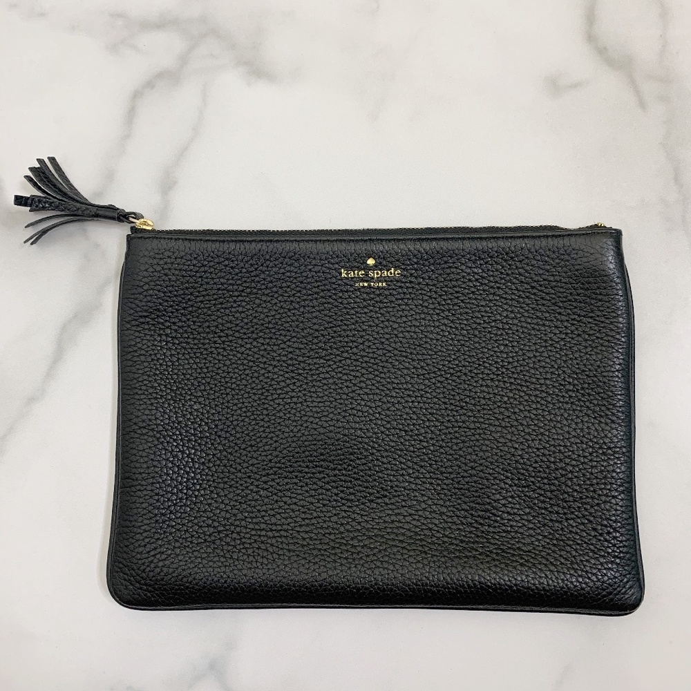 Kate Spade GIA Black leather oversize clutch